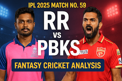 IPL 2025 Match No. 59: RR vs PBKS – Fantasy Cricket Analysis for Beginners