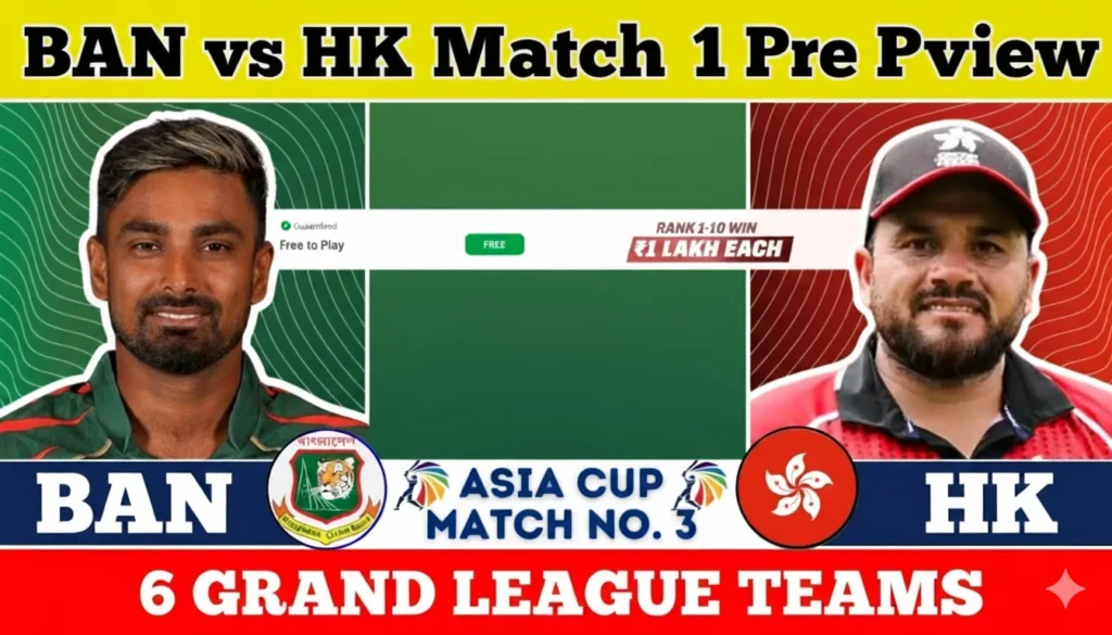 Asia Cup 2025 Bangladesh vs Hong Kong Match Preview, Analysis & Dream11 Fantasy Tips