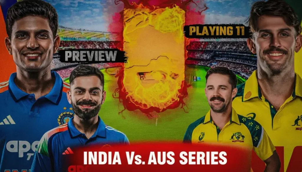 India vs Australia 2025 ODI Series Preview featuring Shubman Gill, Virat Kohli, Mitchell Marsh, and Josh Hazlewood