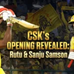 CSK's potential IPL opening batting duo: Ruturaj Gaikwad and Sanju Samson in yellow team jerseys, ready for action.